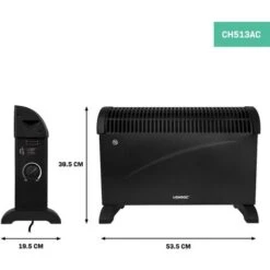 Convecteur électrique 2000W – Noir - Thermostat Réglable- 3 Positions De Chauffage – Pour Des Pièces Jusqu'à 24m2 - Acier Très épais 7 Convecteur électrique 2000W – Noir - Thermostat Réglable- 3 Positions De Chauffage – Pour Des Pièces Jusqu'à 24m2 - Acier Très épais -Atlantic Magasin 68259104 4