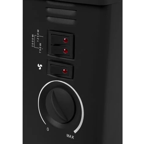 Convecteur électrique 2000W – Noir - Ventilateur Turbo - Thermostat Réglable - 3 Positions De Chauffage – Pour Des Pièces Jusqu'à 24m2 - Acier Très épais 2 Convecteur électrique 2000W – Noir - Ventilateur Turbo - Thermostat Réglable - 3 Positions De Chauffage – Pour Des Pièces Jusqu'à 24m2 - Acier Très épais – Image 2