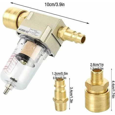 Filtre à Air Comprimé, CJBIN Séparateur Deau à Air Comprimé 1/4, Séparateur D Eau Séparateur D Huile Avec Raccord Rapide Pour Filtre Compresseur-BDD 4 Filtre à Air Comprimé, CJBIN Séparateur Deau à Air Comprimé 1/4, Séparateur D Eau Séparateur D Huile Avec Raccord Rapide Pour Filtre Compresseur-BDD – Image 4