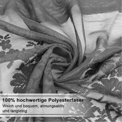 1 Pcs Floral Dentelle Valance Rideau Broderie Semi Sheer Court Rideau De Fenêtre Pour Cuisine Belle Salle À Manger Fenêtre Décor 130 41 Cm Noir -Atlantic Magasin 69009540 4