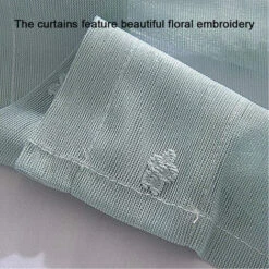 1 Pcs Floral Dentelle Valance Rideau Broderie Semi Sheer Court Rideau De Fenêtre Pour Cuisine Belle Salle À Manger Fenêtre Décor 130 41 Cm Bleu -Atlantic Magasin 69009546 4