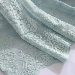 1 Pcs Floral Dentelle Valance Rideau Broderie Semi Sheer Court Rideau De Fenêtre Pour Cuisine Belle Salle À Manger Fenêtre Décor 137 61 Cm Bleu -Atlantic Magasin 69009623 5