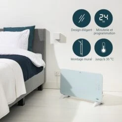 Princess 348151 Chauffage Connect� A Panneau Rayonnant En Verre Blanc�- 1500 Watt -�Command� Via Wi-Fi -Atlantic Magasin 69247090 3