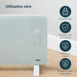Princess 348151 Chauffage Connect� A Panneau Rayonnant En Verre Blanc�- 1500 Watt -�Command� Via Wi-Fi -Atlantic Magasin 69247090 4