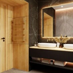 Sèche-serviette Mixte Doré De 540mm De Haut Et 300mm De Large. - 99 Watt - ALE540/300Z1BRA -Atlantic Magasin 69574827 3