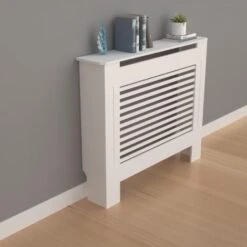 Cache Radiateur Blanc - Grille Cache Radiateur Maison En MDF Couvre Radiateur Bois Cache-Radiateur Mural Couverture De Radiateur - Blanc Taille S - 78x19x82cm