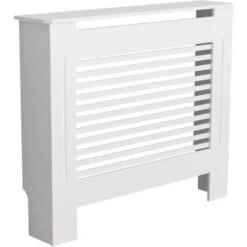 Cache Radiateur Blanc - Grille Cache Radiateur Maison En MDF Couvre Radiateur Bois Cache-Radiateur Mural Couverture De Radiateur - Blanc Taille S - 78x19x82cm -Atlantic Magasin 69636192 5