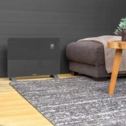 Panneau Rayonnant En Verre 1500W Premium - 18m2 – Commande Manuelle Et Wi-Fi – Thermostat Réglable Et Minuterie - Gris -Atlantic Magasin 69652721 3