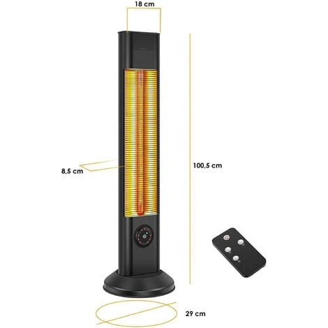 Chauffage Halogène 2000W Avec Télécommande 2 Chauffage Halogène 2000W Avec Télécommande – Image 2