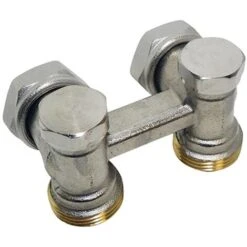 Vanne Double Corps équerre Bitube Pour Radiateur 6 Connexions Mural 3/4 (20/27) EK - Somatherm