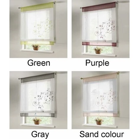 Rideau Romantique Avec Languette Supérieure Pour La Cuisine Et Le Balcon (gris, 80X120cm)——Oi-FRIS, Oi-FRIS 3 Rideau Romantique Avec Languette Supérieure Pour La Cuisine Et Le Balcon (gris, 80X120cm)——Oi-FRIS, Oi-FRIS – Image 3