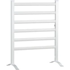 HOMCOM Sèche-serviettes électrique Sur Pied 140 W - Radiateur Porte-serviettes 6 Barres - Mural Ou Sur Pied - H. 69 Cm - Alu.
