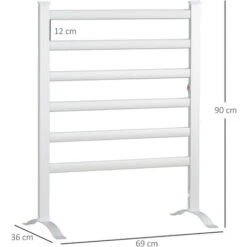 HOMCOM Sèche-serviettes électrique Sur Pied 140 W - Radiateur Porte-serviettes 6 Barres - Mural Ou Sur Pied - H. 69 Cm - Alu. -Atlantic Magasin 71059968 3