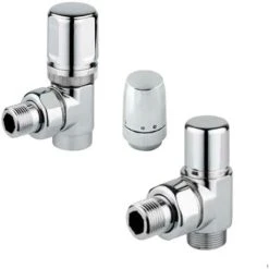 Robinet Thermostatique Et Té De Réglage Avec Tête Thermostatique En Chrome Poli Pour Sèche-serviettes