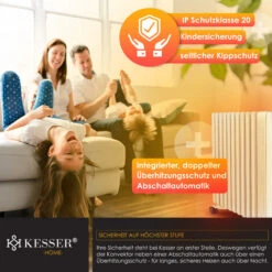 KESSER® Radiateur à Bain D’huile 2 500 W Radiateur Chauffage électrique économe En énergie Avec écran, Application WiFi, Télécommande Et écran Tactile Radiateur à Bain D’huile Mobile, Blanche -Atlantic Magasin 71427758 4