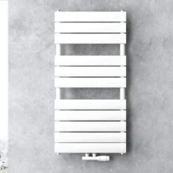 Sogood Radiateur De Salle De Bain Sèche-Serviette 100x50cm Radiateur à Eau Chaude Vertical Blanc Sèche-serviettes De Salle De Bains