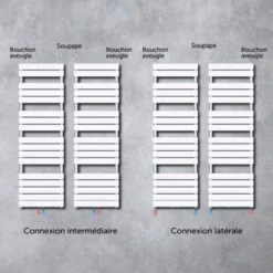 Sogood Radiateur De Salle De Bain Sèche-Serviette 100x50cm Radiateur à Eau Chaude Vertical Blanc Sèche-serviettes De Salle De Bains -Atlantic Magasin 71431839 4