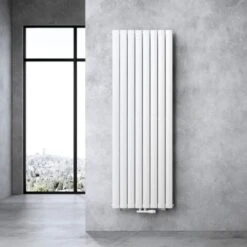 Sogood Radiateur Pour Chauffage Central 180x61cm Radiateur à Eau Chaude Panneau Monocouche Design Vertical Blanc