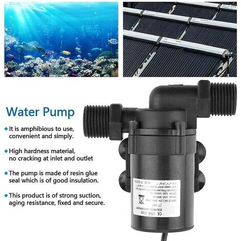 Pompe De Circulation 1300L / H, Pompe à Eau CC Sans Balais Pour Chauffe-eau Solaire 24 V / 1,2A De Bon Augure 2 Pompe De Circulation 1300L / H, Pompe à Eau CC Sans Balais Pour Chauffe-eau Solaire 24 V / 1,2A De Bon Augure – Image 2
