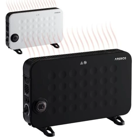 AREBOS Convecteur 2000 W Chauffage électrique Avec 3 Réglages De Chaleur Chauffage électrique Mobile à économie D'énergie Noir 1 AREBOS Convecteur 2000 W Chauffage électrique Avec 3 Réglages De Chaleur Chauffage électrique Mobile à économie D'énergie Noir