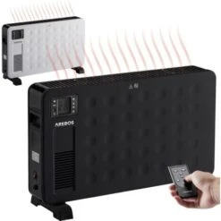 AREBOS Convecteur 2300 W Chauffage électrique Avec 3 Niveaux De Chauffage Chauffage Par Convecteur économie D'énergieNoir