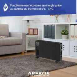 AREBOS Convecteur 2300 W Chauffage électrique Avec 3 Niveaux De Chauffage Chauffage Par Convecteur économie D'énergieNoir -Atlantic Magasin 71990489 4
