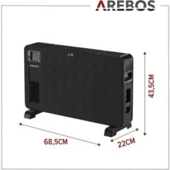 AREBOS Convecteur 2300 W Chauffage électrique Avec 3 Niveaux De Chauffage Chauffage Par Convecteur économie D'énergieNoir -Atlantic Magasin 71990489 5