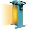 RELAX4LIFE Radiateur à Bain D’Huile Portable 7 Éléments 1500W Avec Porte-Serviette 3 Niveaux De Puissance, Protection Contre Renversement&Surchauffe, Radiateurs Électriques Économique Pour 25 M²（ 5°-3