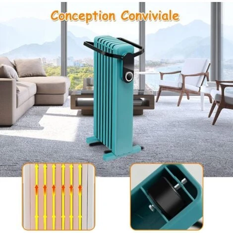 RELAX4LIFE Radiateur à Bain D’Huile Portable 7 Éléments 1500W Avec Porte-Serviette 3 Niveaux De Puissance, Protection Contre Renversement&Surchauffe, Radiateurs Électriques Économique Pour 25 M²( 5°-3 3 RELAX4LIFE Radiateur à Bain D’Huile Portable 7 Éléments 1500W Avec Porte-Serviette 3 Niveaux De Puissance, Protection Contre Renversement&Surchauffe, Radiateurs Électriques Économique Pour 25 M²( 5°-3 – Image 3