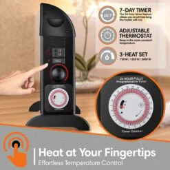 Radiateur Convecteur - 2000 W - 30 M² - Avec 3 Niveaux De Puissance - 750w 1250w 2000w - Noir - MaxxHome -Atlantic Magasin 72492702 3