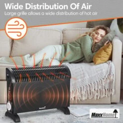 Radiateur Convecteur - 2000 W - 30 M² - Avec 3 Niveaux De Puissance - 750w 1250w 2000w - Noir - MaxxHome -Atlantic Magasin 72492702 5
