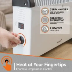 Convecteur électrique 2000 W - Chauffage Sur Pied - Thermostat Réglable - Radiateur D'appoint - MaxxHome -Atlantic Magasin 72492743 3