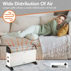 Convecteur électrique 2000 W - Chauffage Sur Pied - Thermostat Réglable - Radiateur D'appoint - MaxxHome -Atlantic Magasin 72492743 5