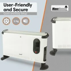 Convecteur Mobile - Radiateur Électrique - Turbo - 3000 Watt - Blanche - MaxxHome -Atlantic Magasin 72492905 4