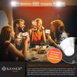 KESSER® Chauffage à Infrarouge 3 000 W IR-Gastro-Bar Chauffage Radiant De Terrasse Avec Application WiFi Et Télécommande, Avec Housse De Protection Chauffage à Infrarouge Chauffage à Quartz, Gris -Atlantic Magasin 72520116 5