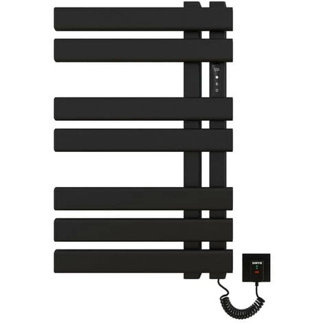 Sèche-Serviettes électrique, Chauffe-Serviettes Intelligent à Température Constante, Porte-Serviettes électrique économie D'énergie, LED, Température Réglable, 450x720mm, Noir Mat, Ligne Droite 1 Sèche-Serviettes électrique, Chauffe-Serviettes Intelligent à Température Constante, Porte-Serviettes électrique économie D'énergie, LED, Température Réglable, 450x720mm, Noir Mat, Ligne Droite
