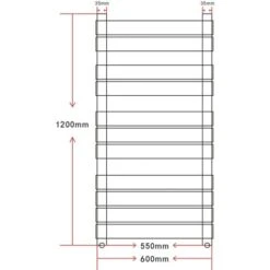 Radiateur Sèche-Serviettes Chauffage Central 600 X 1200 Mm VidaXL -Atlantic Magasin 732144 3
