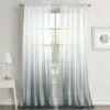 Blanc Gris Sheer Rideaux 132cm 244cm Sheer Oeillet Dégradé Couleur Voile Sheer Élégant Décor Fenêtre Voile Salon Balcon Chambre De Bébé 2 Panneaux Cisea