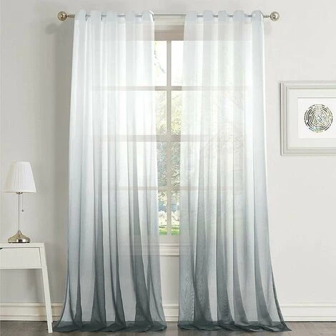 Blanc Gris Sheer Rideaux 132cm 244cm Sheer Oeillet Dégradé Couleur Voile Sheer Élégant Décor Fenêtre Voile Salon Balcon Chambre De Bébé 2 Panneaux Cisea 1 Blanc Gris Sheer Rideaux 132cm 244cm Sheer Oeillet Dégradé Couleur Voile Sheer Élégant Décor Fenêtre Voile Salon Balcon Chambre De Bébé 2 Panneaux Cisea
