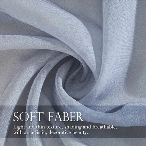 Blanc Gris Sheer Rideaux 132cm 244cm Sheer Oeillet Dégradé Couleur Voile Sheer Élégant Décor Fenêtre Voile Salon Balcon Chambre De Bébé 2 Panneaux Cisea 2 Blanc Gris Sheer Rideaux 132cm 244cm Sheer Oeillet Dégradé Couleur Voile Sheer Élégant Décor Fenêtre Voile Salon Balcon Chambre De Bébé 2 Panneaux Cisea – Image 2