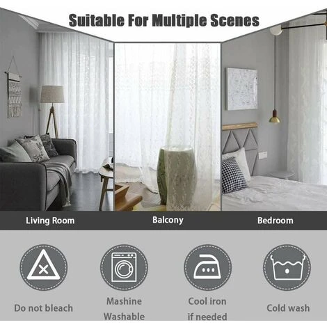 Lot De 2 Rideaux Pour Salon Rideaux Pour Chambre D'enfant Fille Broderie Boule De Fourrure Beige 140 X 175 Cm Cisea 5 Lot De 2 Rideaux Pour Salon Rideaux Pour Chambre D'enfant Fille Broderie Boule De Fourrure Beige 140 X 175 Cm Cisea – Image 5