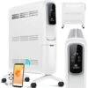 KESSER® Radiateur à Bain D’huile 2 500 W ECO Chauffage électrique économe En énergie Avec écran, Application WiFi, Télécommande Et écran Tactile Radiateur à Bain D’huile Mobile Minuterie 24 H, Blanc