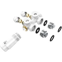 EMKE Robinet De Radiateur, Robinetterie De Robinet D'angle, Robinet Thermostatique Pour Radiateur, Kit Multibloc Pour Radiateur Avec Contrôleur De Température (Blanc) 8 EMKE Robinet De Radiateur, Robinetterie De Robinet D'angle, Robinet Thermostatique Pour Radiateur, Kit Multibloc Pour Radiateur Avec Contrôleur De Température (Blanc) -Atlantic Magasin 74639535 4