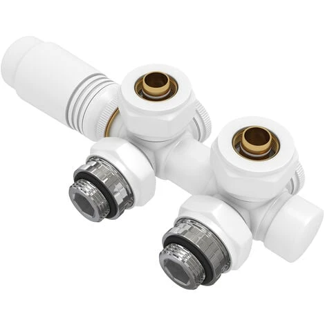 EMKE Robinet De Radiateur, Robinetterie De Robinet D'angle, Robinet Thermostatique Pour Radiateur, Kit Multibloc Pour Radiateur Avec Contrôleur De Température (Blanc) 5 EMKE Robinet De Radiateur, Robinetterie De Robinet D'angle, Robinet Thermostatique Pour Radiateur, Kit Multibloc Pour Radiateur Avec Contrôleur De Température (Blanc) – Image 5