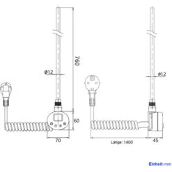 EMKE Résistance Pour Radiateur, Élément Chauffant Pour Sèche-serviette De Salle De Bain Avec Contrôleur De Température Et Fonction De Synchronisation, 1200W -Atlantic Magasin 74639536 5