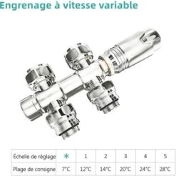 EMKE Robinet De Radiateur, Robinetterie De Robinet D'angle, Robinet Thermostatique Pour Radiateur, Kit Multibloc Pour Radiateur Avec Contrôleur De Température (Chrome) 7 EMKE Robinet De Radiateur, Robinetterie De Robinet D'angle, Robinet Thermostatique Pour Radiateur, Kit Multibloc Pour Radiateur Avec Contrôleur De Température (Chrome) -Atlantic Magasin 74639539 3