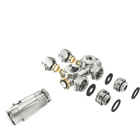 EMKE Robinet De Radiateur, Robinetterie De Robinet D'angle, Robinet Thermostatique Pour Radiateur, Kit Multibloc Pour Radiateur Avec Contrôleur De Température (Chrome) 4 EMKE Robinet De Radiateur, Robinetterie De Robinet D'angle, Robinet Thermostatique Pour Radiateur, Kit Multibloc Pour Radiateur Avec Contrôleur De Température (Chrome) – Image 4