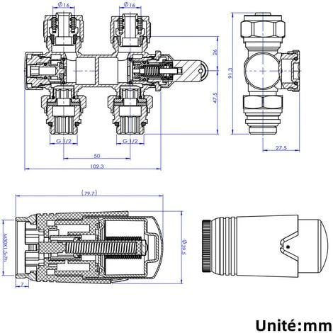 EMKE Robinet De Radiateur, Robinetterie De Robinet D'angle, Robinet Thermostatique Pour Radiateur, Kit Multibloc Pour Radiateur Avec Contrôleur De Température (Chrome) 5 EMKE Robinet De Radiateur, Robinetterie De Robinet D'angle, Robinet Thermostatique Pour Radiateur, Kit Multibloc Pour Radiateur Avec Contrôleur De Température (Chrome) – Image 5
