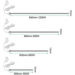 EMKE Élément Chauffant Pour Sèche-serviette De Salle De Bain, Résistance Pour Radiateur Électrique Avec Interrupteur Marche/Arrêt Blanc 600W Résistances Pour Chauffage -Atlantic Magasin 74639540 4