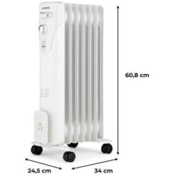 Radiateur électrique Bain D'huile 1500W OCEANIC - 3 Puissances - 7 éléments - Blanc - Mobile -Atlantic Magasin 74724306 4